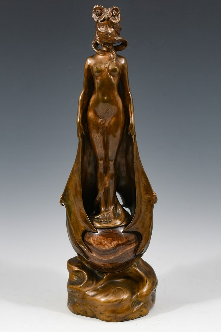 LOUIS CHALON ART NOUVEAU BRONZE MAIDEN