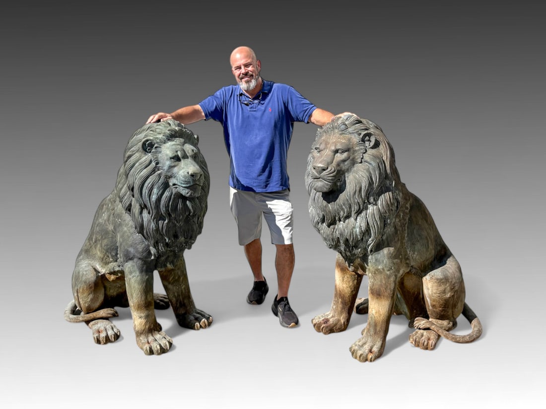 PR. LARGE BRONZE PALACE LIONS (1 of 5)