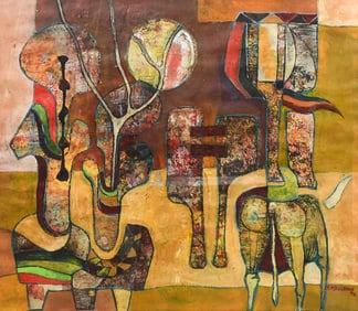 S. MANALANGO? ACRYLIC? ABSTRACT