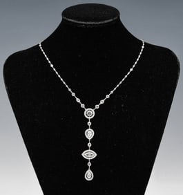 18K GOLD AND DIAMOND DROP NECKLACE