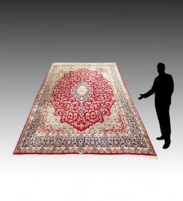 SIGNED PALACE PERSIAN CARPET W/ CENTRAL MEDALLION