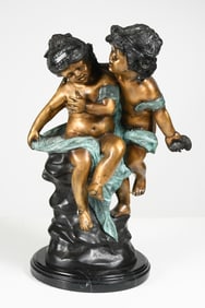 BRONZE CHERUB "A CONFIDANTE"