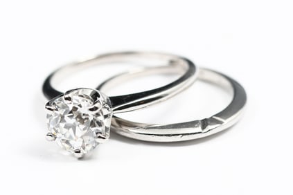 PLATINUM ART DECO WEDDING SET