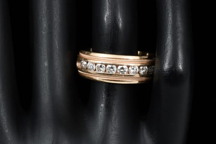 14K GOLD MEN'S DIAMOND BAND