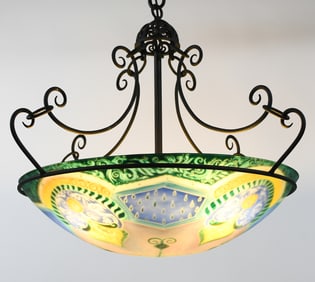 ULLA DARNI SIGNED HAND-PAINTED CHANDELIER