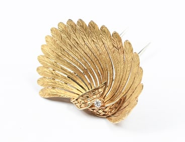 18K GOLD DIAMOND GUBELIN BROOCH