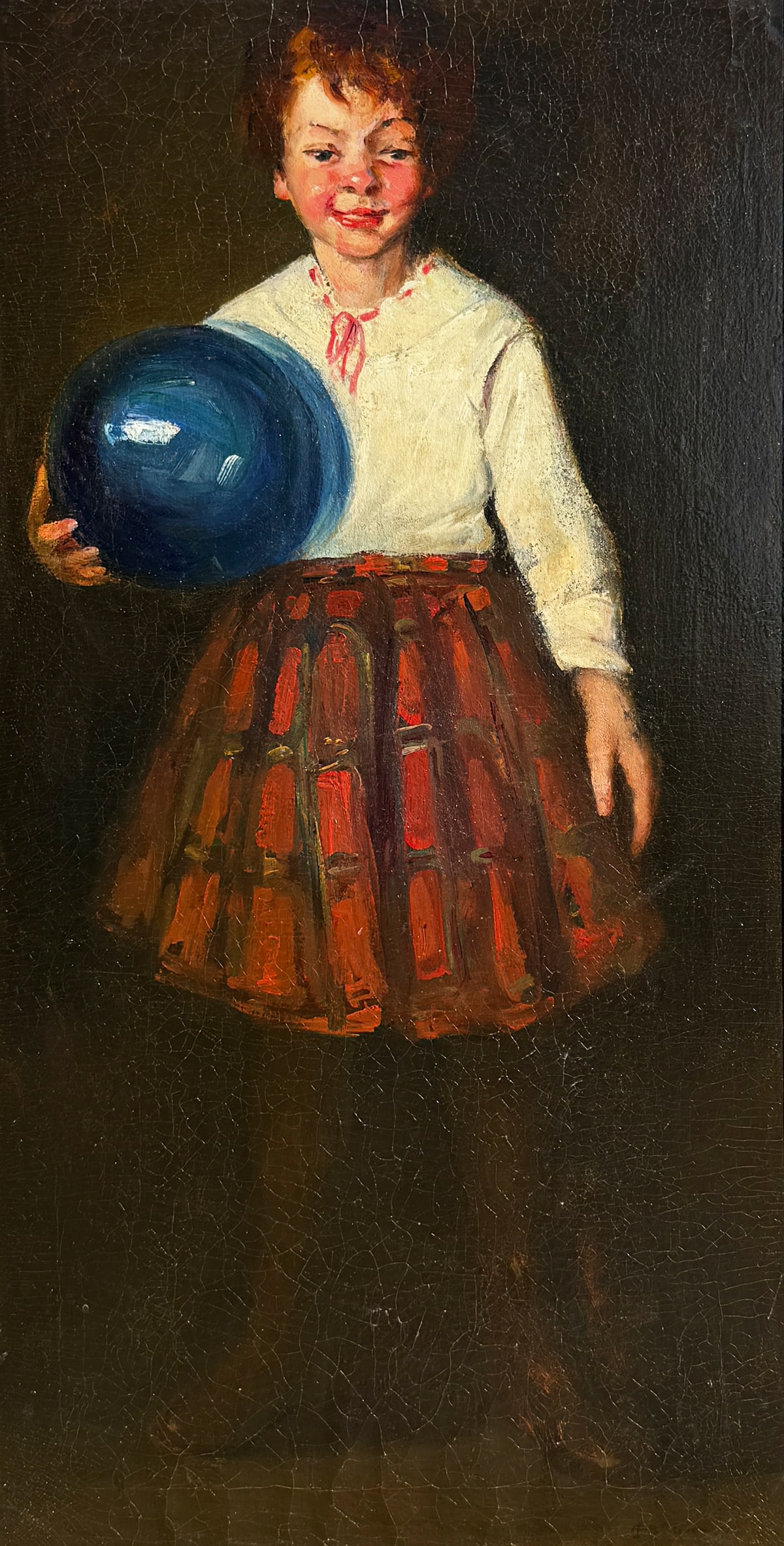 HENRIETTA MARY SHORE “THE BLUE BALL” PAINTING (1 of 5)