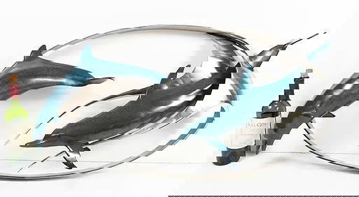 DALE EVERS HEAVY STAINLESS STEEL DOLPHIN WALL SCULPTURE (1 of 5)