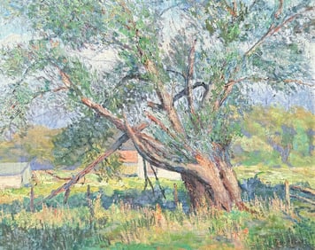 ROBERT MOTLEY D.C. FARMHOUSE WITH SYCAMORE PAINTING