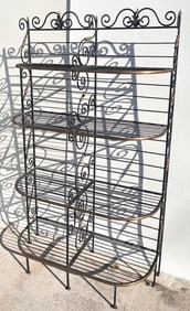 LARGE FRENCH STYLE IRON & BRASS BAKER'S RACK