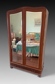 R.J. HORNER SIGNED MULTI-SHELF 2- DOOR ARMOIRE