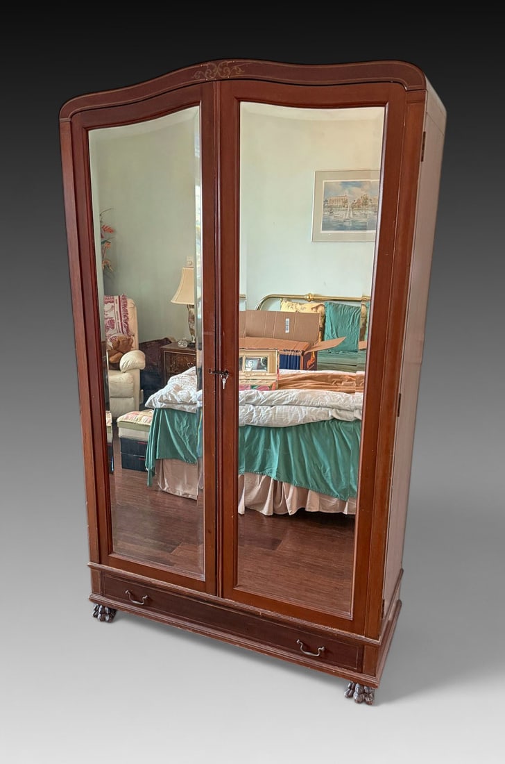 R.J. HORNER SIGNED MULTI-SHELF 2- DOOR ARMOIRE (1 of 3)