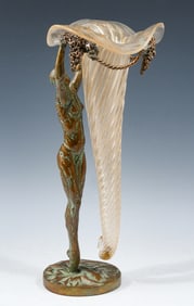 GILBERT KRUFT BRONZE NOUVEAU WOMAN GRAPE MOTIF