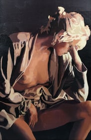 JANUS Z. MACHINA PENSIVE FEMALE NUDE PAINTING