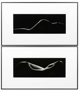 TWO SIMON CHAPUT EROTIC PHOTOGRAPHS: CHAPUT, Simon, (French, b. 1952): “Valeria” and “Una”, numbered 14/15 and 12/15 respectively, signed and numbered verso, sight size 8” x 22”, framed, 18.25” x