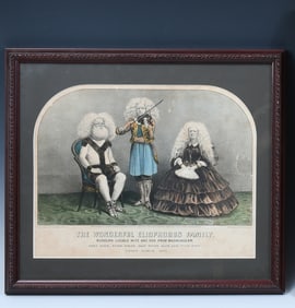 RARE CURRIER & IVES LITHOGRAPH ELIOPHODUS FAMILY