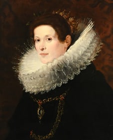 INTRIGUING PORTRAIT PAINTING OF A LADY AFTER DE CRAYER