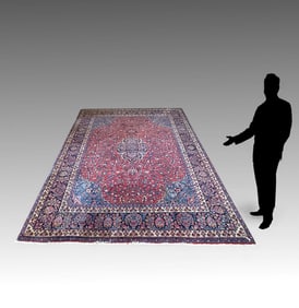 ROOM-SIZE ESTATE ORIENTAL CARPET RED GROUND