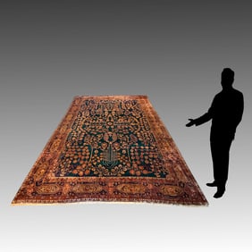 LARGE ESTATE ORIENTAL CARPET RED/BLUE