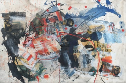 SAM MIDDLETON MIXED MEDIA ABSTRACT COLLAGE