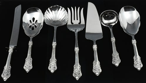 7 PC STERLING WALLACE GRAND BAROQUE SERVING PIECES