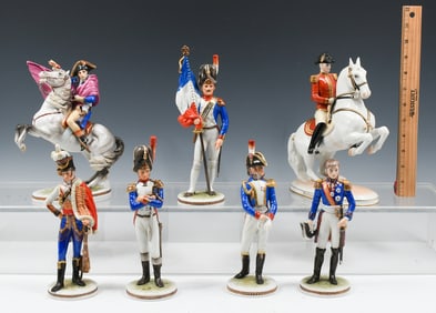 7 PC. GERMAN & AUSTRIAN PORCELAIN MILITARY FIGURES