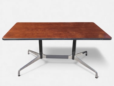 MCM EAMES RECTANGLE BROWN TOP DINING TABLE