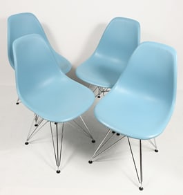 4 HERMAN MILLER EAMES SCOOP CHAIRS BY VITRA