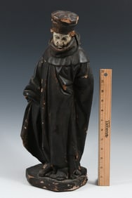 POLYCHROME PLASTER SCULPTURE OF A BISHOP