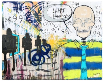 JAMES BABBITT “DEATH BY VALUE” GRAFFITI PAINTING