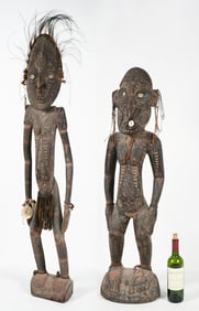 TWO AFRICAN PAPUA NEW GUINEA CARVINGS