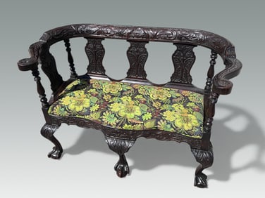 RENAISSANCE REVIVAL STYLE CLAWFOOT SETTEE