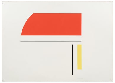 ILYA BOLOTOWSKY SILKSCREEN “RED AND WHITE TONDO”