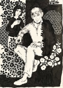 LASZLO MATULAY PEN & INK DRAWING