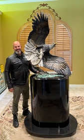 MASSIVE LIFESIZE KITTY CANTRELL BALD EAGLE BRONZE