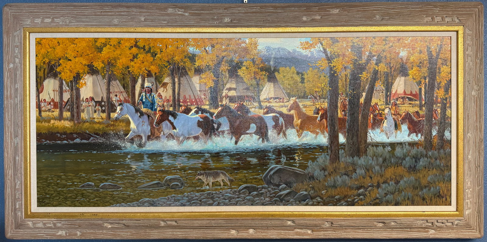 HUGE RON STEWART NATIVE AMERICAN PAINTING (1 of 2)