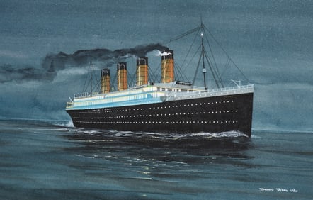 STEVEN CRYAN TITANIC WATERCOLOR PAINTING
