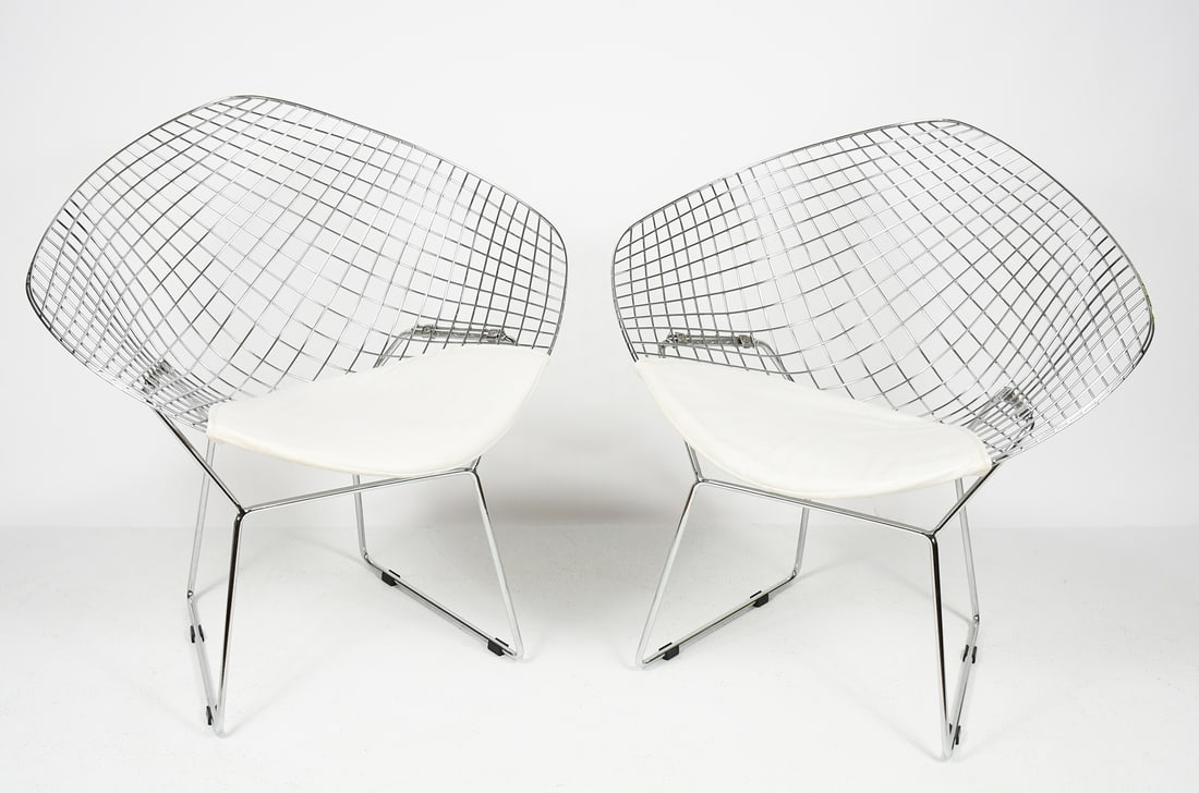 PR. HARRY BERTOIA "DIAMOND" STYLE WIRE CHAIRS (1 of 4)