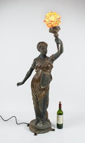 BRONZE FEMALE FLOOR LAMP