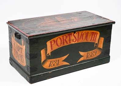 COLORFUL COMMEMORATIVE PORTSMOUTH SEA CHEST