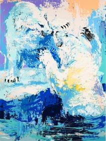 LARGE LEROY NEIMAN SCREENPRINT POLAR BEARS
