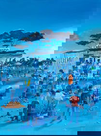 FEDERICO CUELLO "ILLUSION MARKETPLACE" PAINTING