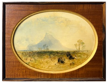 19TH C. ILLEGIBLY SIGNED PAINTING MONTE SORACTE