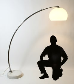 MCM CHROME & MARBLE ARC LAMP