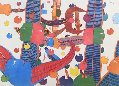 COLORFUL MID-CENTURY ETCHING BY PHILIP FIELD