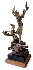 GEORGE LUNDEEN BRONZE "NEW FRIENDS"