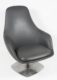 LEATHER BERNHARDT DESIGN CANELLE LOUNGE CHAIR