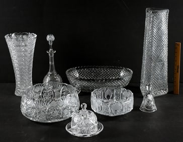 8 PC. LOT OF CUT GLASS