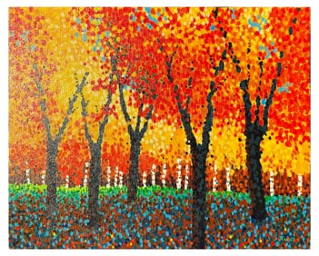 JIM PESCOTT “PERFORMANCE” POINTILLIST PAINTING