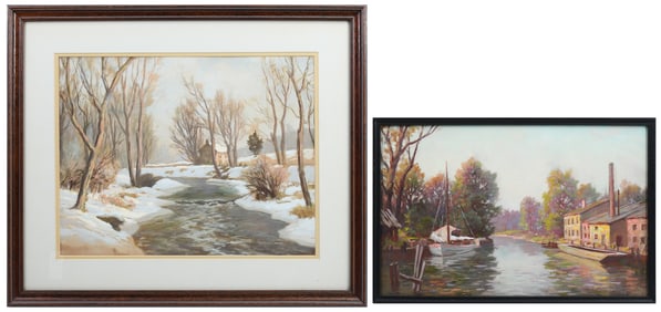 TWO A.J. FAAS LANDSCAPE PAINTINGS